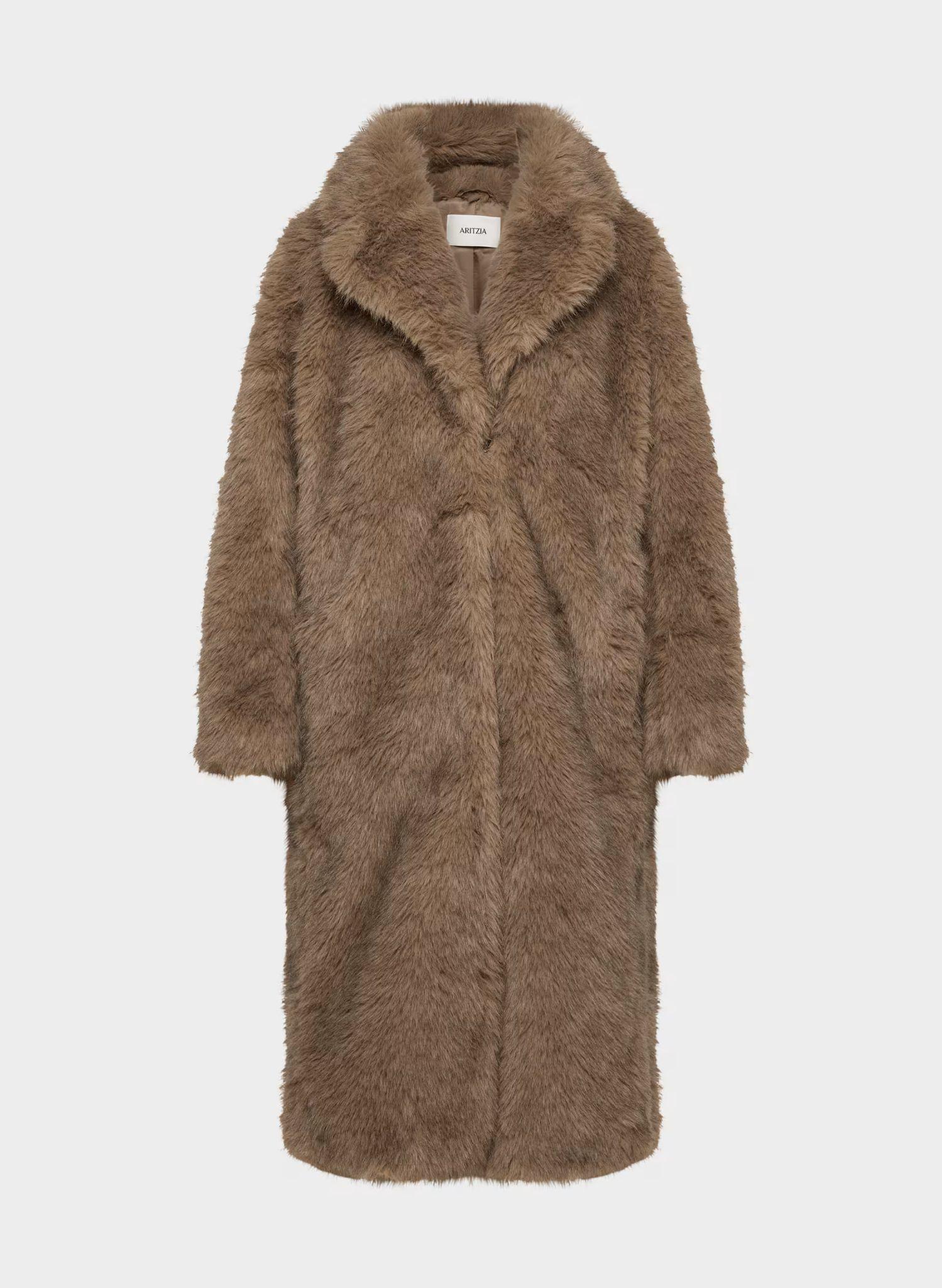 Faux Fur Trench Coat