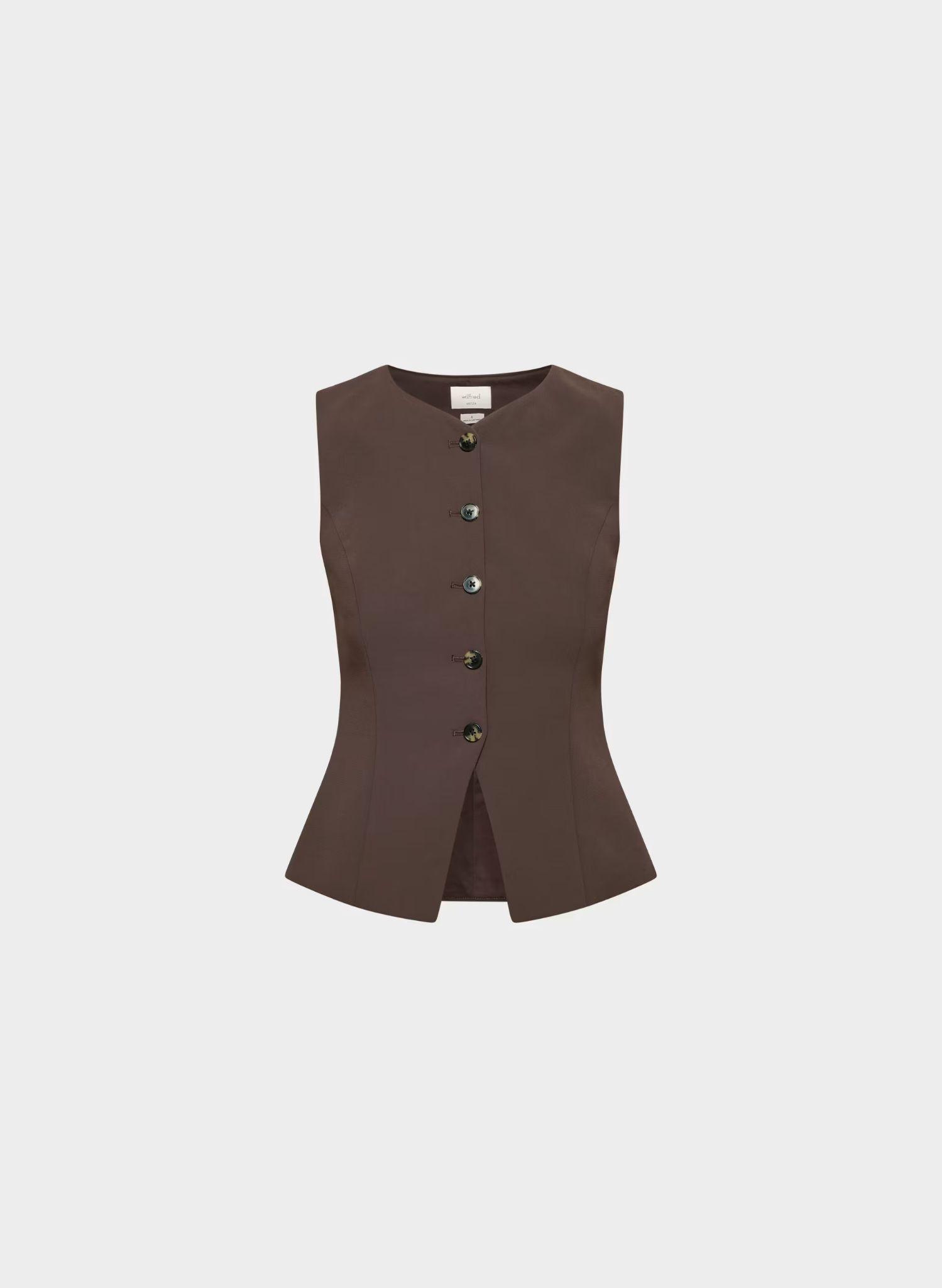 Sculpt Knit Button Vest